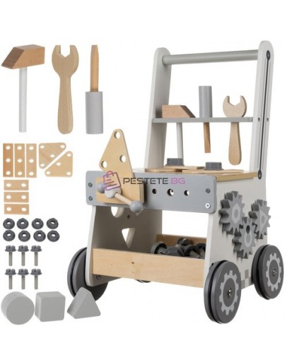 Детска работилница Уокър с дървени инструменти 3в1